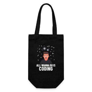 All I want to Do is Coding Developer Coder - Gift Bag for Bottles - black - Front