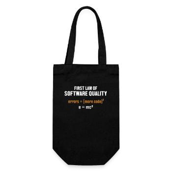First Law of Software Quality Developer Coder - Gift Bag for Bottles - black - Front