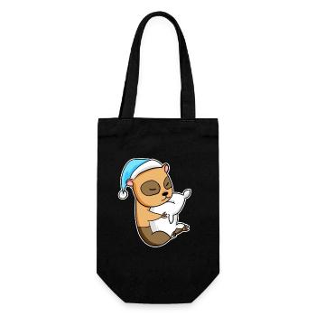 Cochon d’Inde domestique avec oreiller et bonnet somnolent - Sac à bouteille - noir - Devant