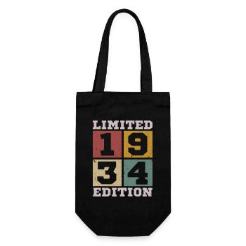 Vintage Geboren 1934 Jahrgang Geburtstag Retro - Geschenkbeutel für Flaschen - Schwarz - Vorne