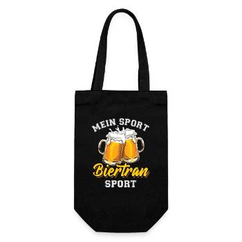 Bier - Mein Sport Biertransport - Männertag - Geschenkbeutel für Flaschen - Schwarz - Vorne