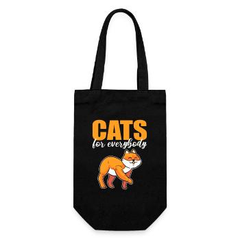 Cats For Everybody Miezekatze Kätzchen Hauskatze - Geschenkbeutel für Flaschen - Schwarz - Vorne