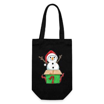Boîte en carton de Noël Snowman - Sac à bouteille - noir - Devant