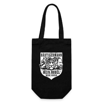 Bär Tiger Mann, Mein Rudel meine Regeln - Geschenkbeutel für Flaschen - Schwarz - Vorne