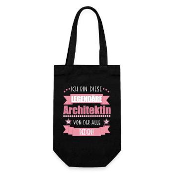 Lustiger Spruch für Architektin – Geschenkidee - Geschenkbeutel für Flaschen - Schwarz - Vorne