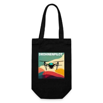 Drohnenpilot Retro-Poster - Geschenkbeutel für Flaschen - Schwarz - Vorne