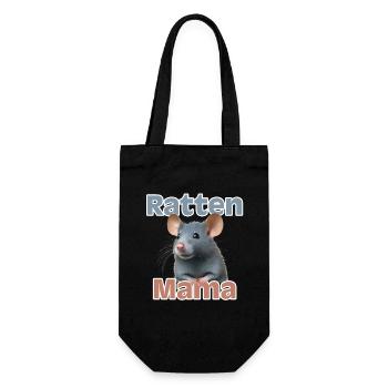 Rattenmama Kuschelrattendesign - Geschenkbeutel für Flaschen - Schwarz - Vorne