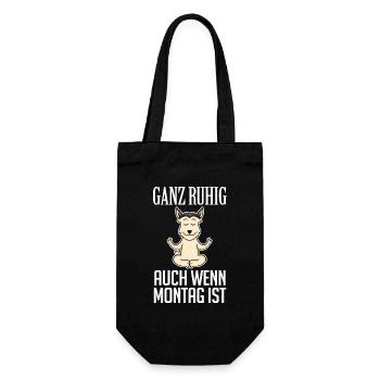 Montag Yoga Hund - Geschenkbeutel für Flaschen - Schwarz - Vorne