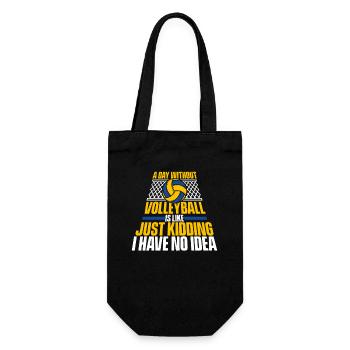 A Day Without Volleyball Is Like Volleyballfreak - Geschenkbeutel für Flaschen - Schwarz - Vorne