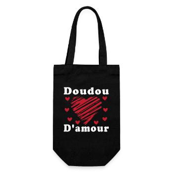 Doudou D'amour Cadeau Saint Valentin - Sac à bouteille - noir - Devant