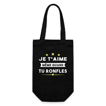 Couple Saint Valentin Je T'aime Quand Tu Ronfles - Sac à bouteille - noir - Devant
