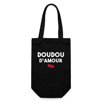 Doudou D'amour Cadeau Saint Valentin - Sac à bouteille - noir - Devant