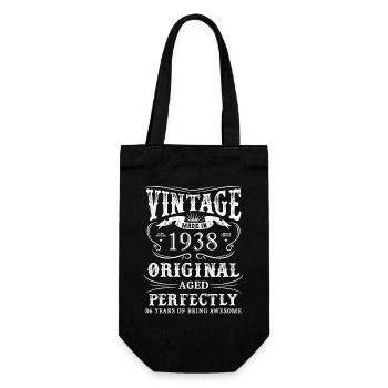 Vintage Made In 1938 86 Years Of Being - Geschenkbeutel für Flaschen - Schwarz - Vorne