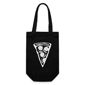 Pizza slice - Gift Bag for Bottles - black - Front