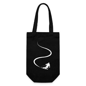 Ski track, Après Ski, Winter sports, Ski holidays - Gift Bag for Bottles - black - Front