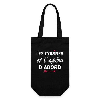 Les copines et l'apéro d'abord - Sac à bouteille - noir - Devant