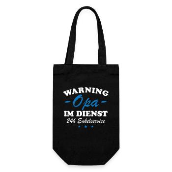 Opa im Dienst Geschenkidee - Geschenkbeutel für Flaschen - Schwarz - Vorne