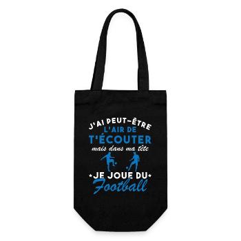 Dans ma tête je joue au football Cadeau Humour - Sac à bouteille - noir - Devant