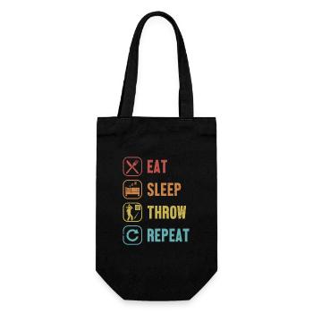 Eat Sleep Throw Repeat Axe Throwing Game Axe - Gift Bag for Bottles - black - Front