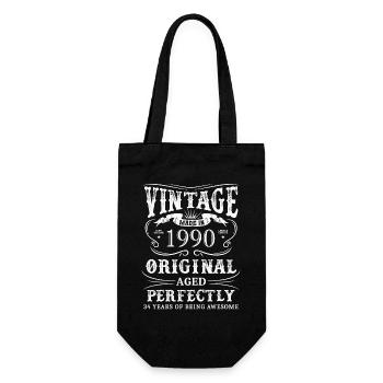 Vintage Made In 1990 34 ans d’être génial - Sac à bouteille - noir - Devant
