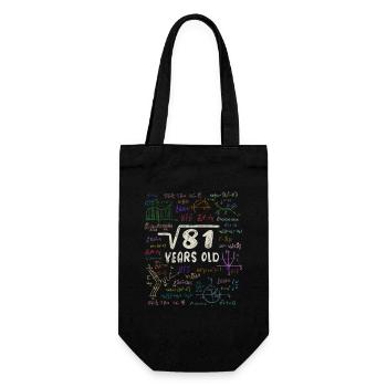 Racine de 81 = 9e anniversaire - cadeau - Sac à bouteille - noir - Devant