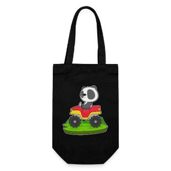 Panda Auto - Geschenkbeutel für Flaschen - Schwarz - Vorne