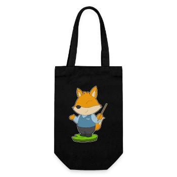 Fox Teacher Pointing Stick School - Gift Bag for Bottles - black - Front