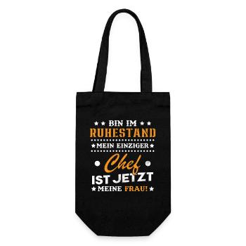 Ich bin im Ruhestand Rentner 2024 2025 2026 - Geschenkbeutel für Flaschen - Schwarz - Vorne