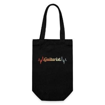Vintage Gitarrist Pulsschlag - Geschenkbeutel für Flaschen - Schwarz - Vorne