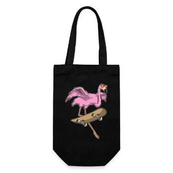 Flamingo Skater Skateboard Sport - Gift Bag for Bottles - black - Front