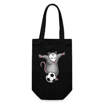 Beutelratte Fußballspieler Fußball - Geschenkbeutel für Flaschen - Schwarz - Vorne