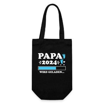 Vater 2024 Werdender Papa Loading 2024 - Geschenkbeutel für Flaschen - Schwarz - Vorne