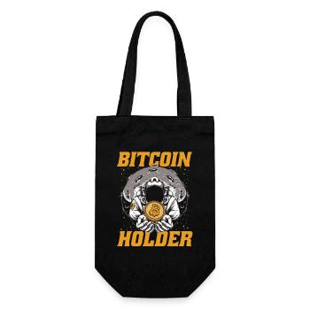 Bitcoin Holder Blockchain Crypto Kryptowährung - Geschenkbeutel für Flaschen - Schwarz - Vorne