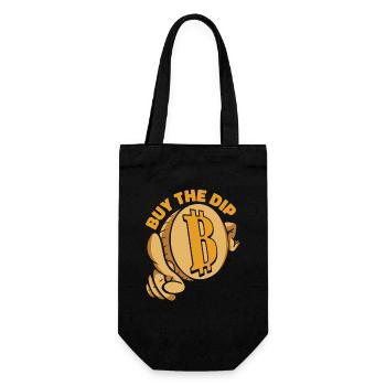 Buy The Dip Crypto Kryptowährung Blockchain - Geschenkbeutel für Flaschen - Schwarz - Vorne