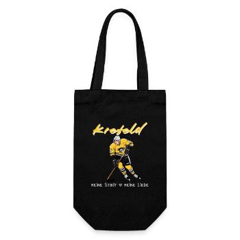 Krefeld - Meine Stadt Meine Liebe Eishockey - Geschenkbeutel für Flaschen - Schwarz - Vorne