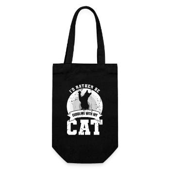 Je faisais des câlins à mon chat - Sac à bouteille - noir - Devant