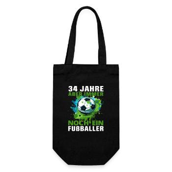 Fußballspieler Fußballer 34 Geburtstag Spruch - Geschenkbeutel für Flaschen - Schwarz - Vorne