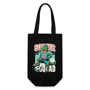 Dino Fußballer – Soccer Squad - Geschenkbeutel für Flaschen - Schwarz - Vorne