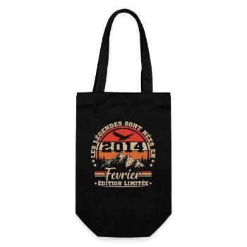 Cadeau D'anniversaire Nées En Février 2014 - Sac à bouteille - noir - Devant