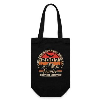 February 2007 Vintage Birthday 2007 Gift - Gift Bag for Bottles - black - Front