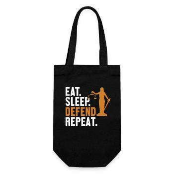 Manger, dormir, défendre, récidiver, conseiller juridique Droit - Sac à bouteille - noir - Devant