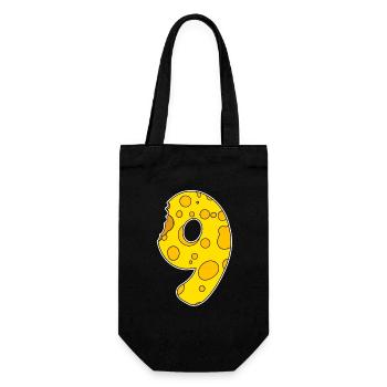 Number 9 - Nine - Gift Bag for Bottles - black - Front
