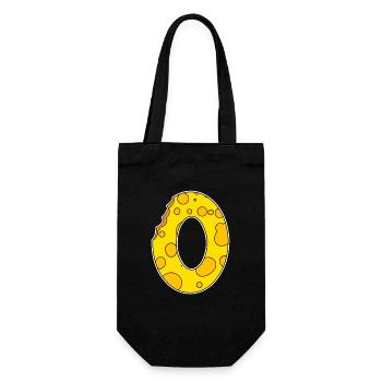 Letter O - Initial Letter O - Cheese Motif - Gift Bag for Bottles - black - Front