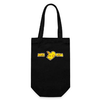 Cheese Love Heart Line - Gift Bag for Bottles - black - Front