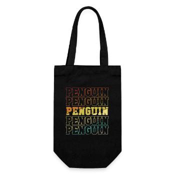 Retro Penguin Emperor Penguin Seabird - Gift Bag for Bottles - black - Front