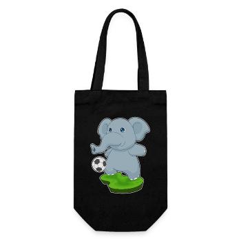 Elefant Fußballspieler Fußball Sport - Geschenkbeutel für Flaschen - Schwarz - Vorne