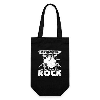 Drummer who loves rock music - Gift Bag for Bottles - black - Front