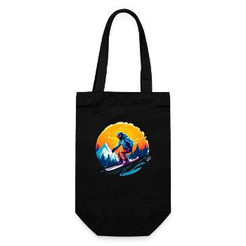 Ski Team Skier School Skiing Ski Team Ski - Gift Bag for Bottles - black - Front