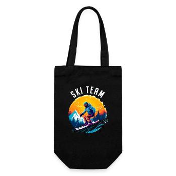 Ski Team Skier School Skiing Ski Team Ski - Gift Bag for Bottles - black - Front