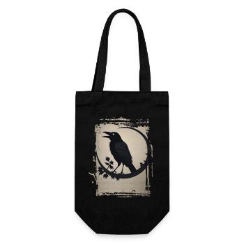 Raven sitting on branch - Gift Bag for Bottles - black - Front